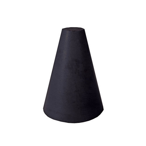 Dedeco 0077 Rubber Abrasive Cone - Tapered 1 x 7/8 - 1/4 Black Coarse Silicon Carbide 1/Unit