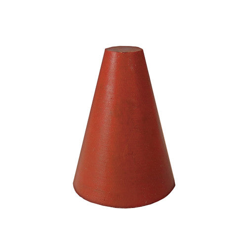 Dedeco 0079 Rubber Abrasive Cone - Tapered 1 x 7/8 - 1/4 Red Fine Silicon Carbide 1/Unit