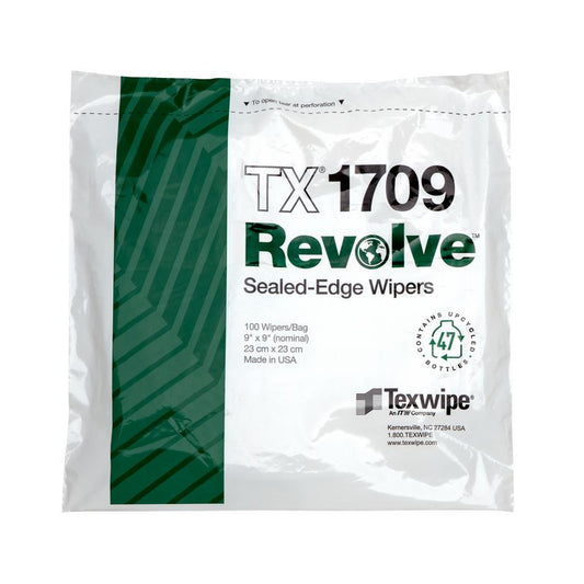 SOS Cleanroom Texwipe TX1709 Revolve 9" x 9" Upcycled Polyester Cleanroom Wiper - Case