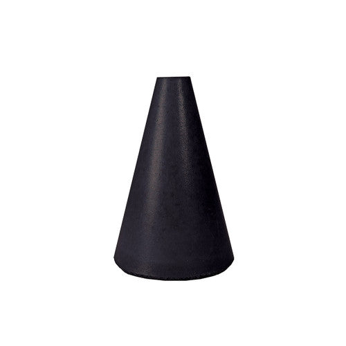 Dedeco 0082 Rubber Abrasive Cone - Tapered 1-1/2 x 1 - 1/4 Black Coarse Silicon Carbide 1/Unit