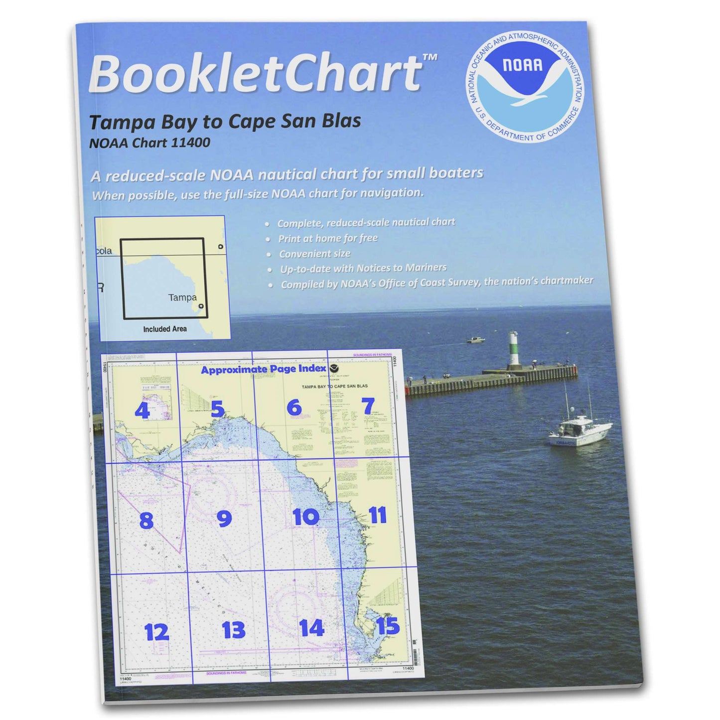 Paradise Clay CB11400 HISTORICAL NOAA Booklet Chart Tampa Bay to Cape San Blas