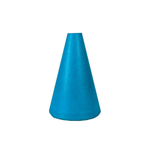 Dedeco 0085 Rubber Abrasive Cone - Tapered 1-1/2 x 1 - 1/4 Blue Extra Fine Silicon Carbide 1/Unit