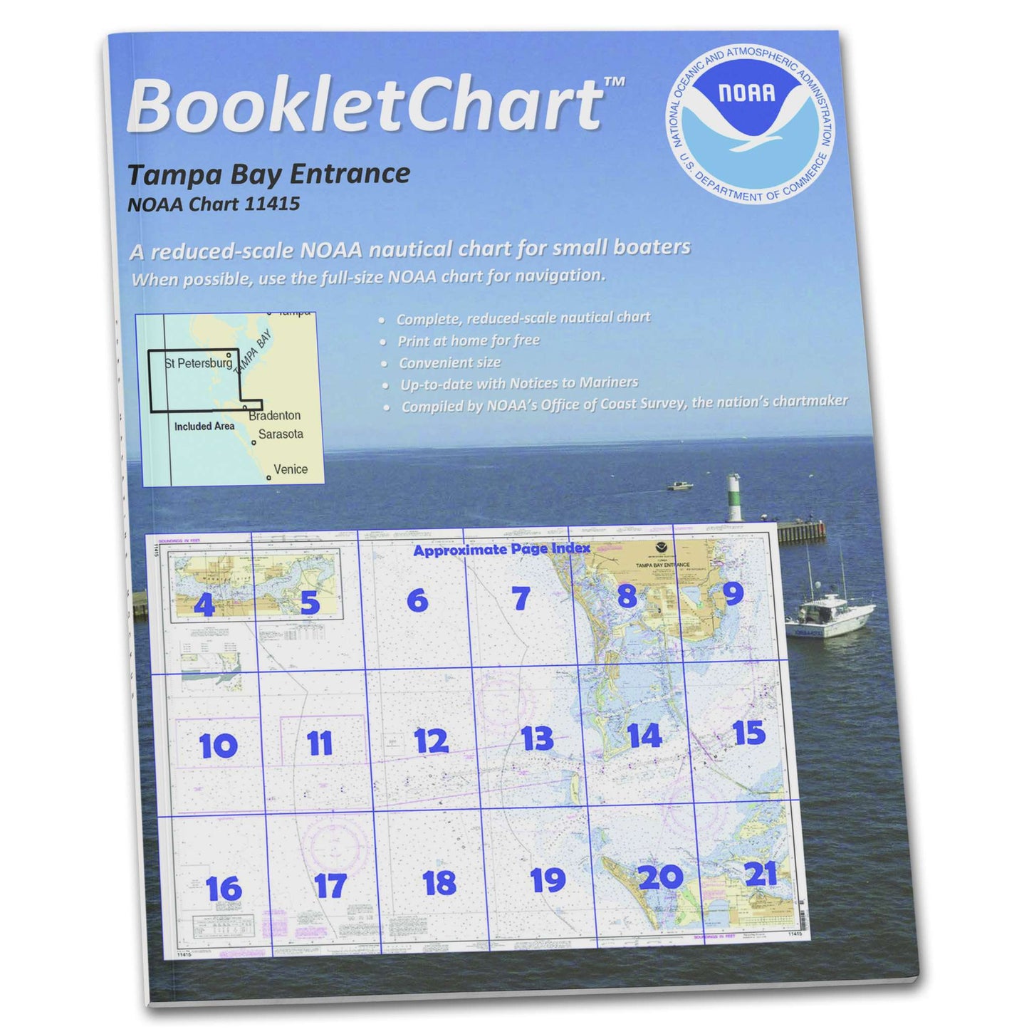 Paradise Clay CB11415 HISTORICAL NOAA Booklet Chart Tampa Bay Entrance; Manatee River Extension