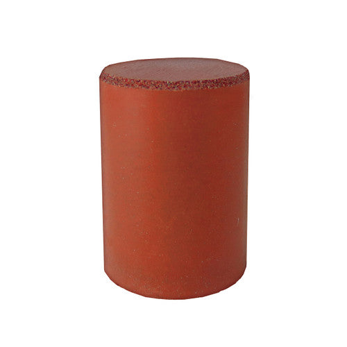 Dedeco 0094 Rubber Abrasive Cone - Cylinder 1 x 3/4 - Red Fine Silicon Carbide 1/Unit