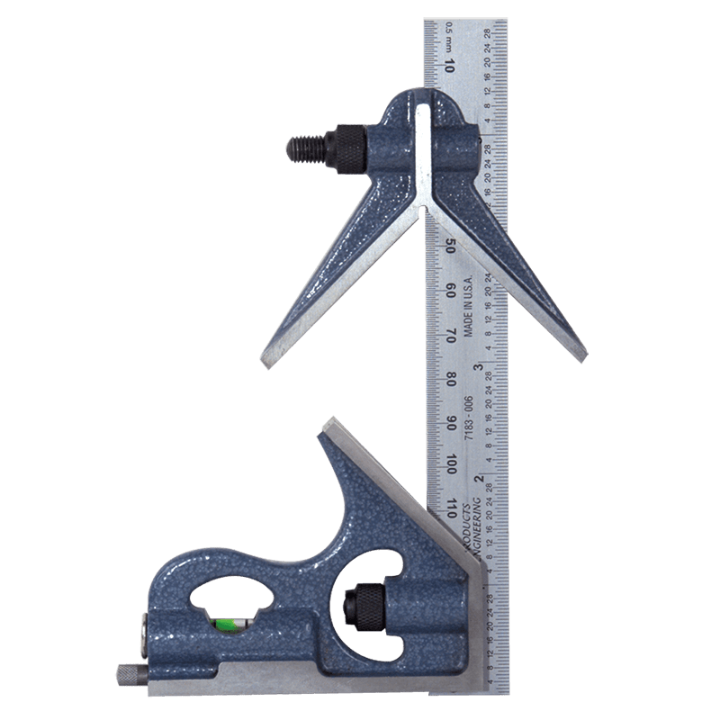 PEC Tools 7124-006H 6″ E/M Hardened 3-Piece Combination Square