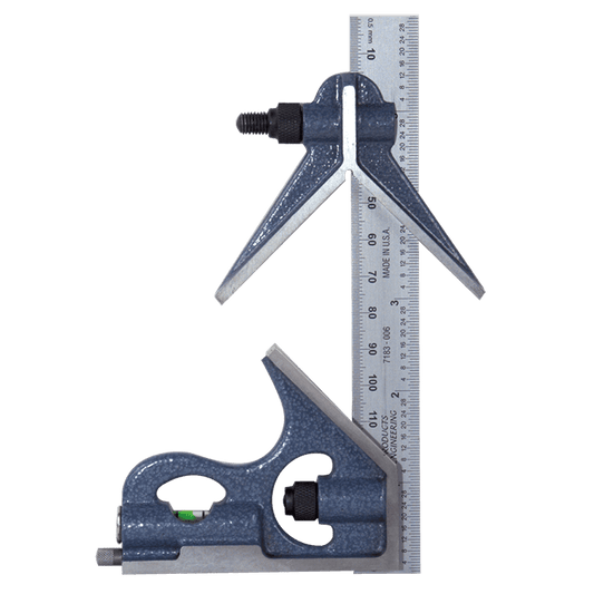 PEC Tools 7124-006H 6″ E/M Hardened 3-Piece Combination Square