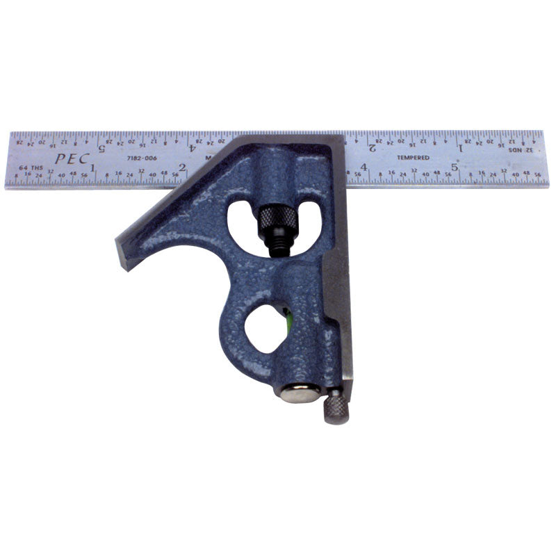 PEC Tools 7141-006 6″ 16R Cast Iron 2-Piece Combination Square