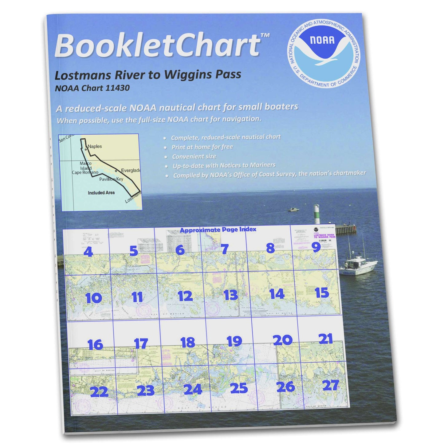 Paradise Clay CB11430 HISTORICAL NOAA Booklet Chart Lostmans River to Wiggins Pass