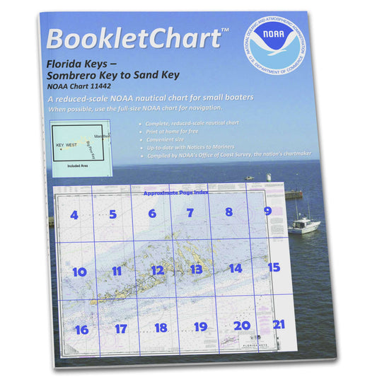 Paradise Clay CB11442 HISTORICAL NOAA Booklet Florida Keys Sombrero Key to Sand Key, Handy 8.5" x 11" Size. Paper Chart Book Designed for use Aboard Small Craft