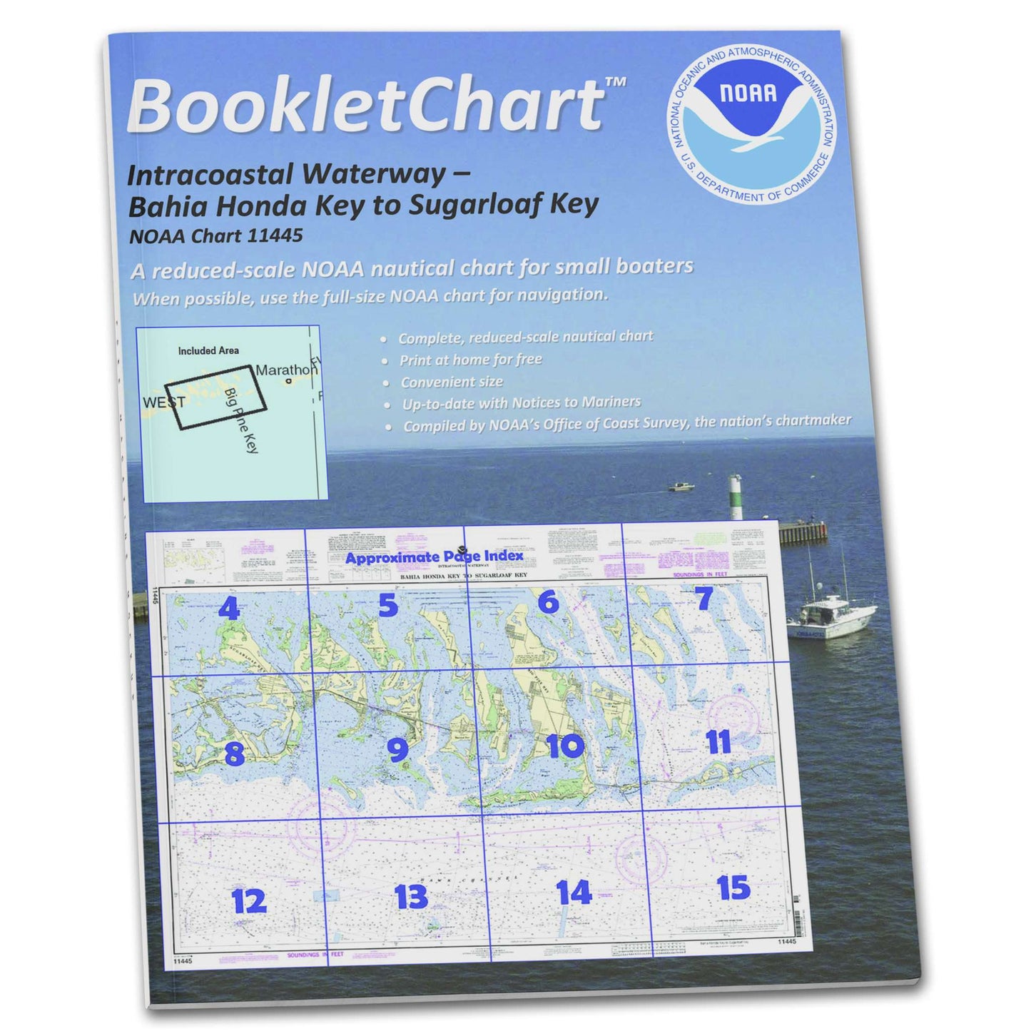 Paradise Clay CB11445 HISTORICAL NOAA Booklet Chart Intracoastal Waterway Bahia Honda Key to Sugarloaf Key