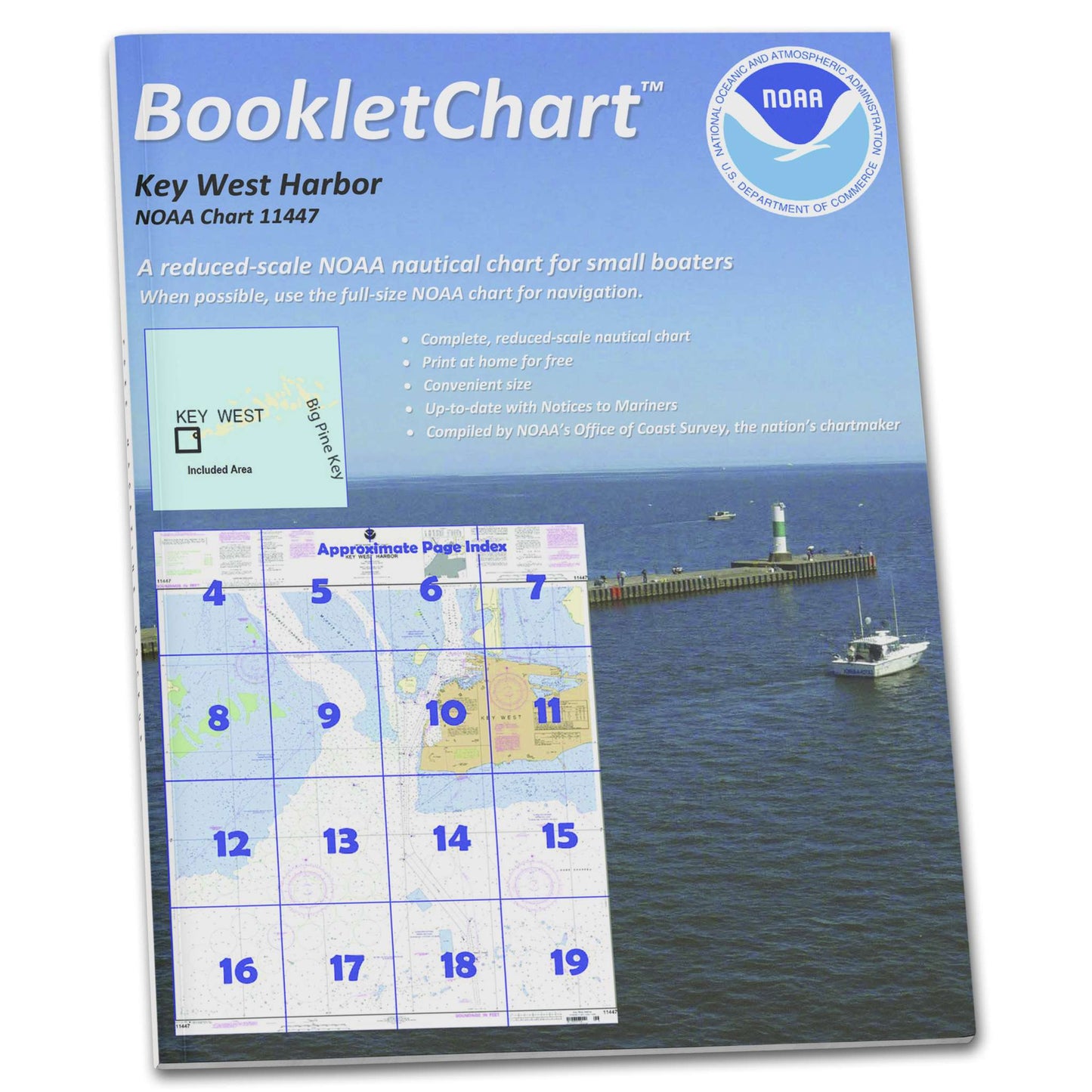 Paradise Clay CB11447 HISTORICAL NOAA Booklet Chart Key West Harbor