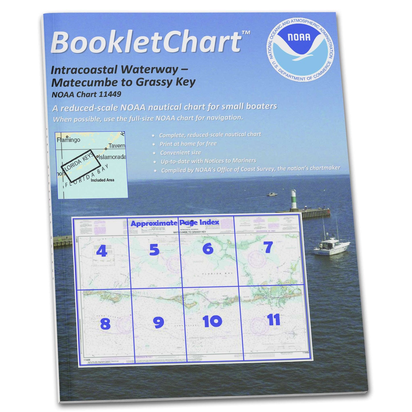 Paradise Clay CB11449 HISTORICAL NOAA Booklet Chart Intracoastal Waterway Matecumbe to Grassy Key