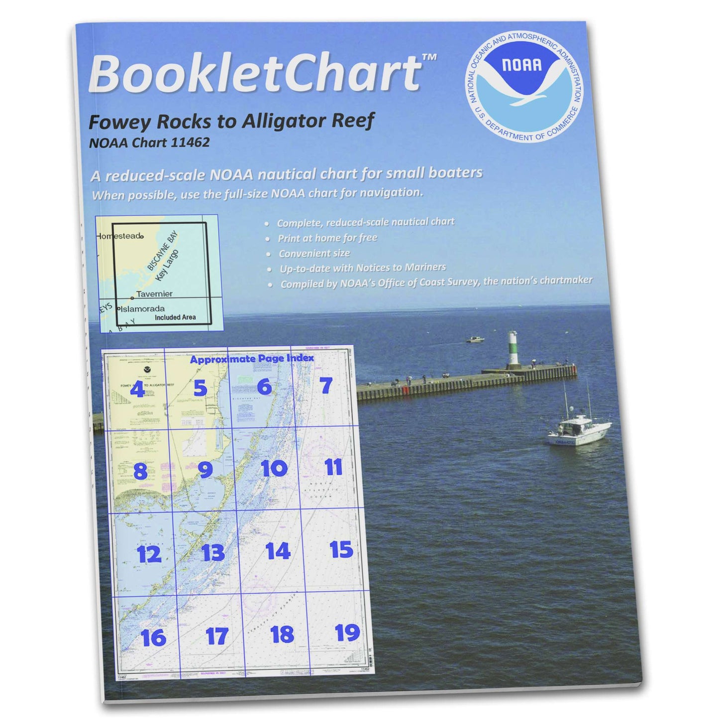 Paradise Clay CB11462 HISTORICAL NOAA Booklet Chart Fowey Rocks to Alligator Reef