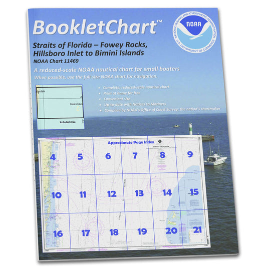 Paradise Clay CB11469 HISTORICAL NOAA Booklet Chart Straits of Florida Fowey Rocks: Hillsboro Inlet to Bimini Islands: Bah.