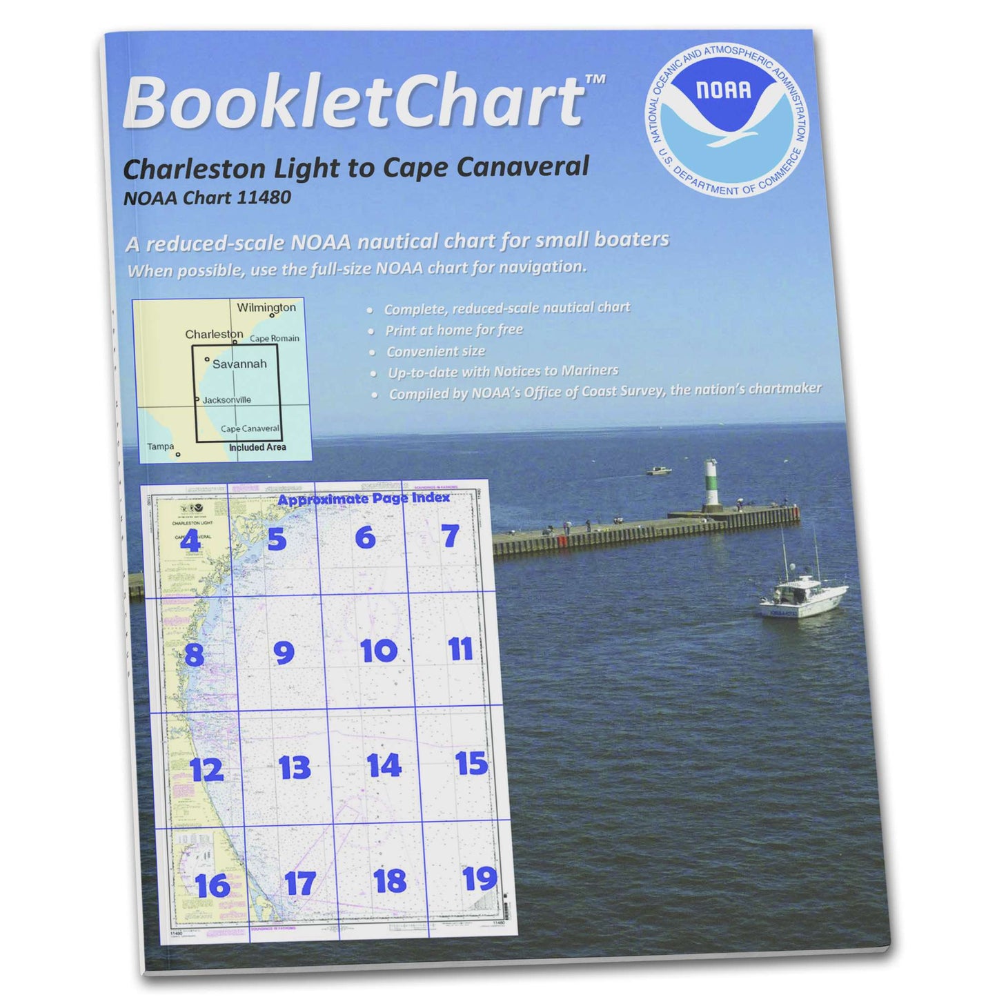 Paradise Clay CB11480 HISTORICAL NOAA Booklet Chart Charleston Light to Cape Canaveral