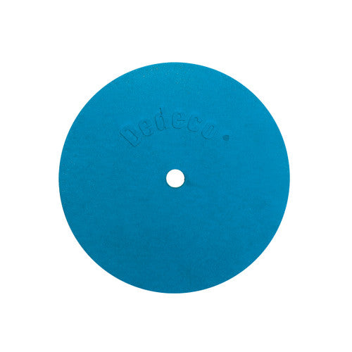 Dedeco 0135 Rubber Abrasive Wheel 3 x 1/8 x 1/4 - Blue Extra Fine Silicon Carbide 1/Unit