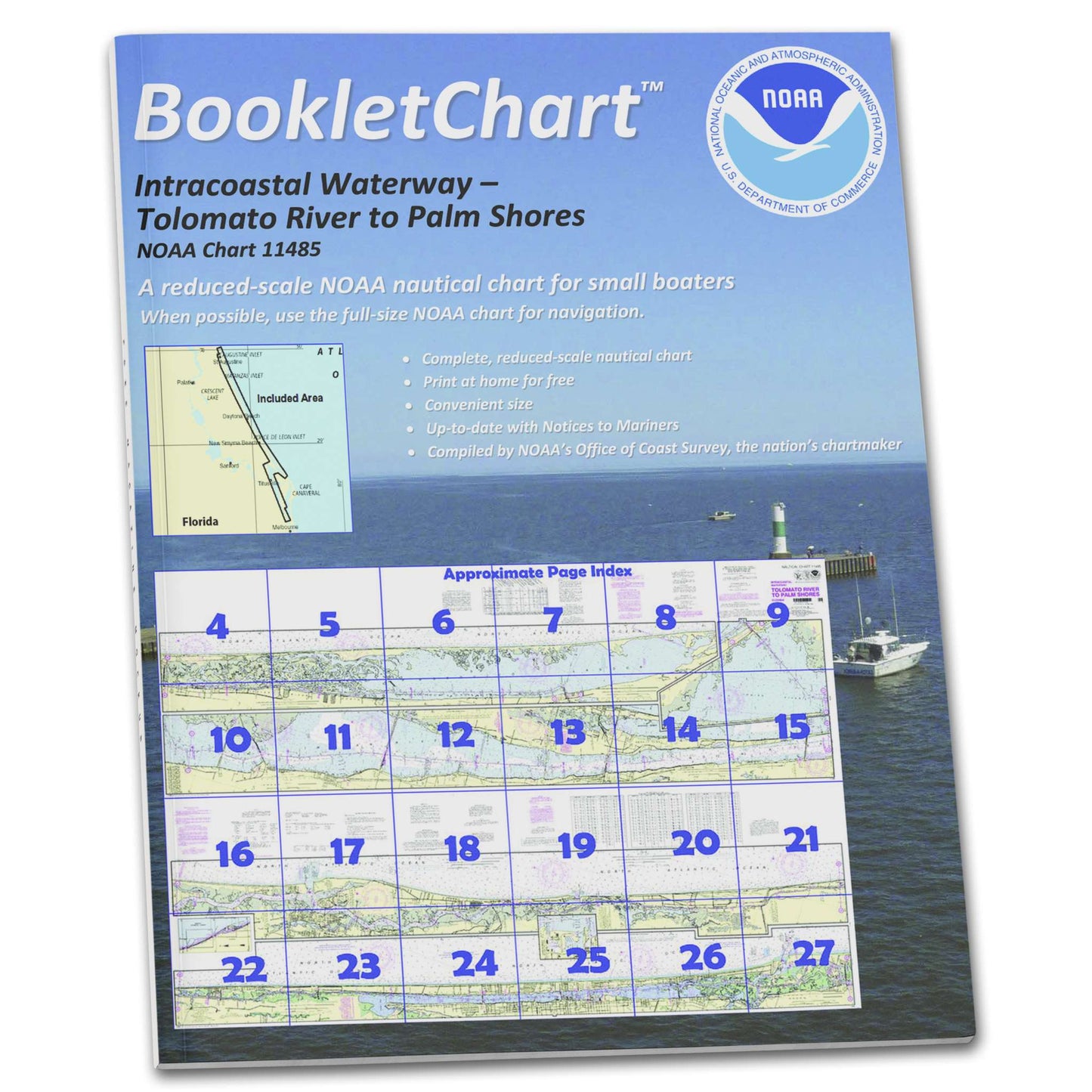 Paradise Clay CB11485 HISTORICAL NOAA Booklet Chart Intracoastal Waterway Tolomato River to Palm Shores