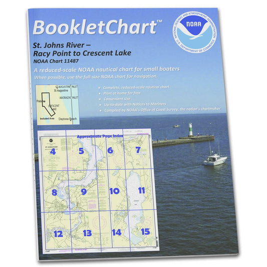 Paradise Clay CB11487 HISTORICAL NOAA Booklet Chart St. Johns River Racy Point to Crescent Lake