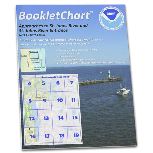 Paradise Clay CB11490 HISTORICAL NOAA Booklet Chart Approaches to St. Johns River;St. Johns River Entrance