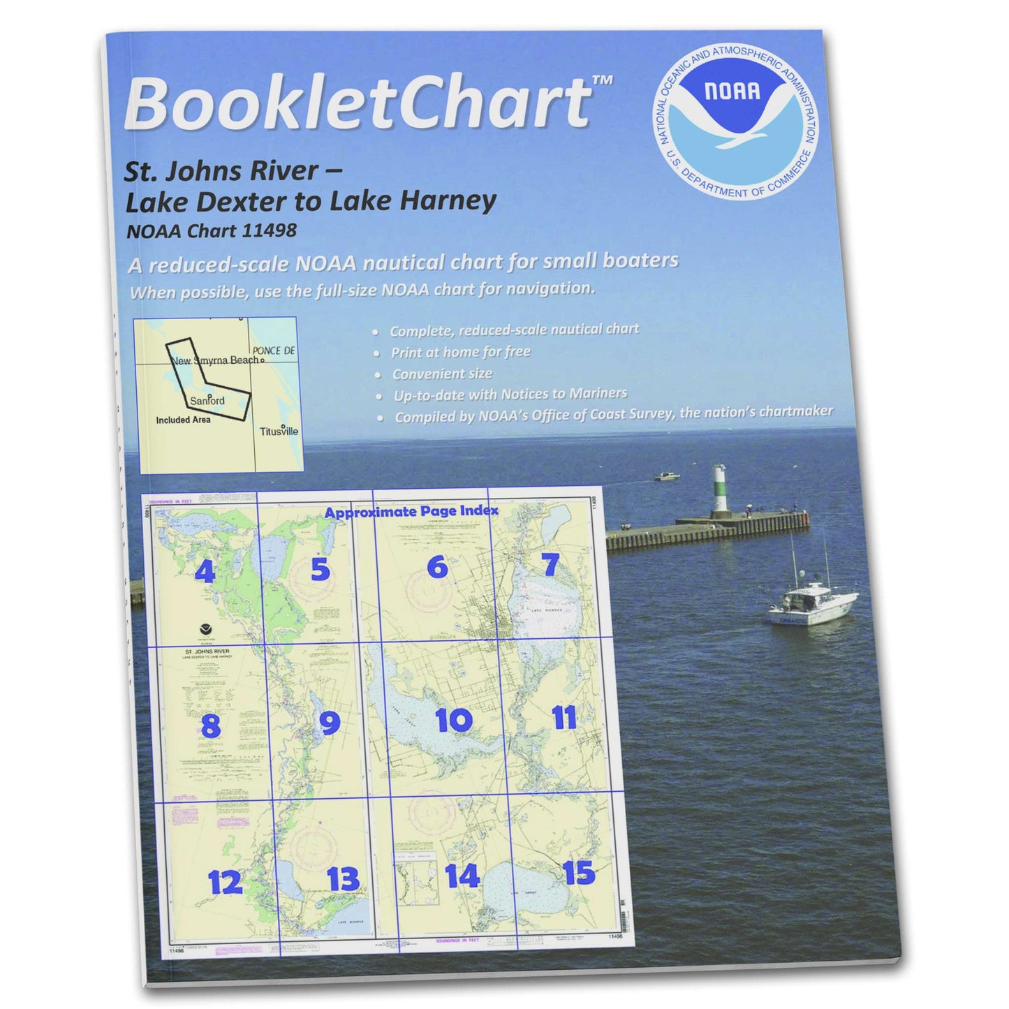 Paradise Clay CB11498 HISTORICAL NOAA Booklet Chart St. Johns River Lake Dexter to Lake Harney