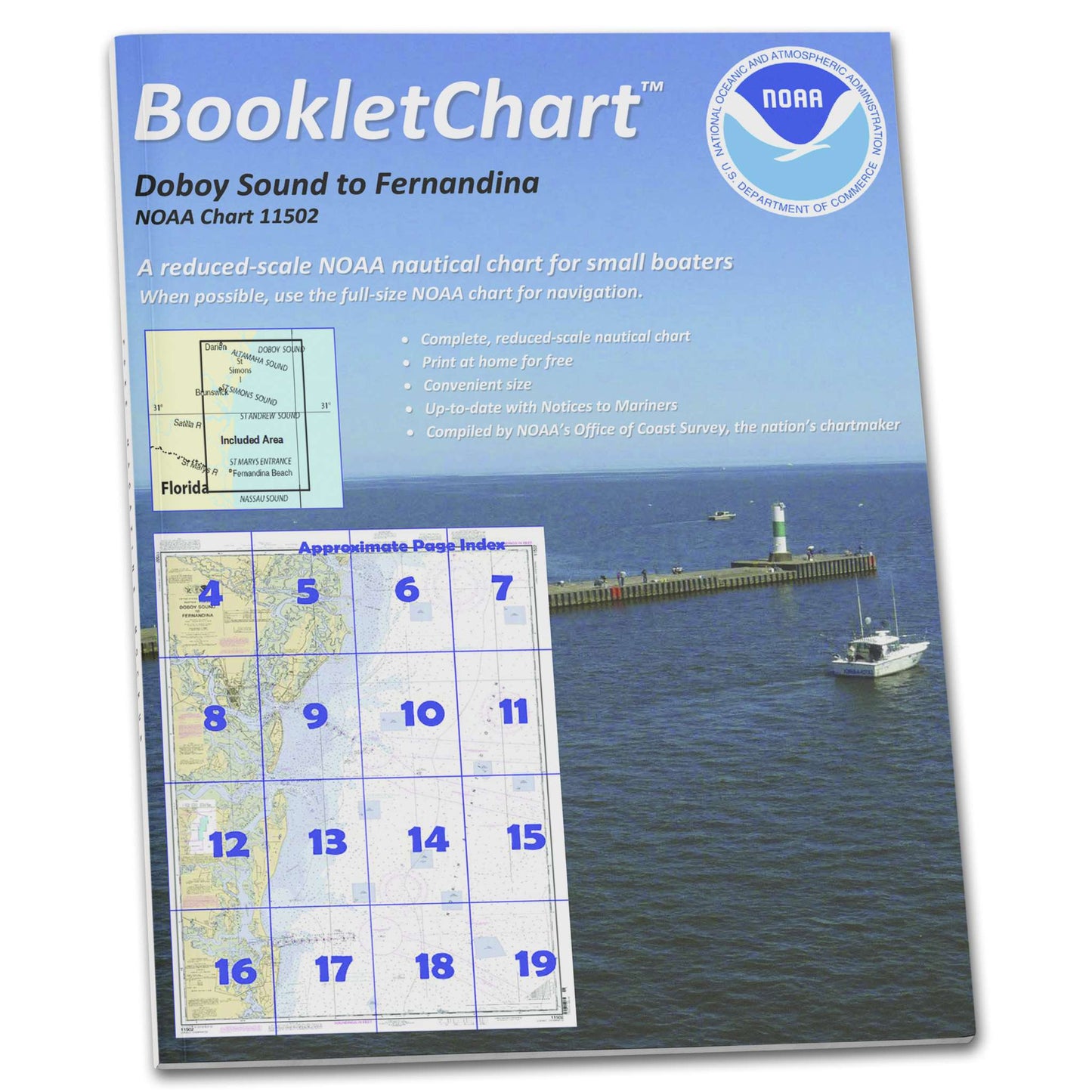 Paradise Clay CB11502 HISTORICAL NOAA Booklet Chart Doboy Sound to Fernadina