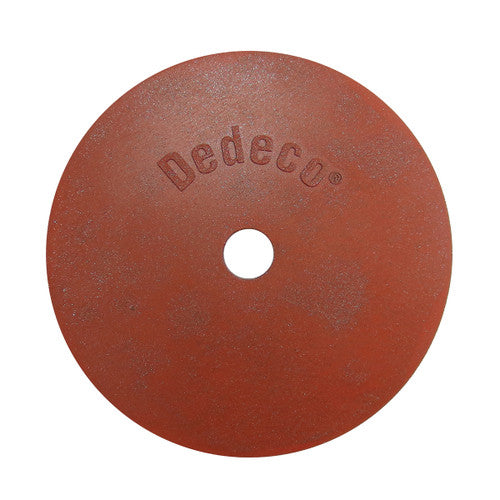 Dedeco 0149 Rubber Abrasive Wheel 4 x 1/4 x 1/2 - Red Fine Silicon Carbide 1/Unit