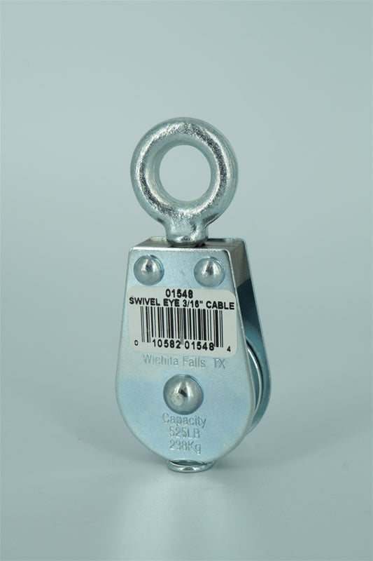 Block Division 1548 Clear Stainless Steel Single Sheave Swivel Eye Pulley Block