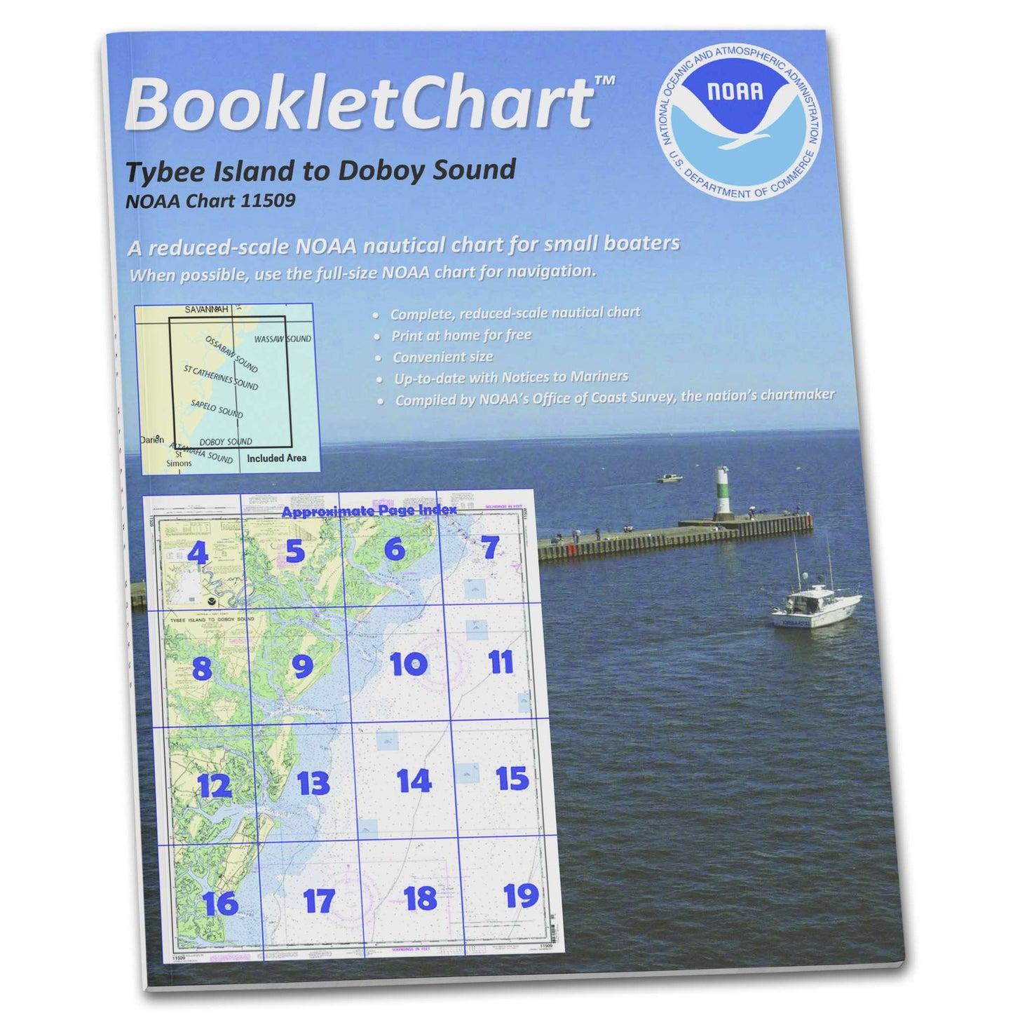 Paradise Clay CB11509 HISTORICAL NOAA Booklet Chart Tybee Island to Doboy Sound