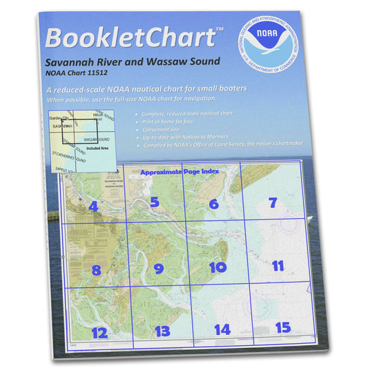 Paradise Clay CB11512 HISTORICAL NOAA Booklet Savannah River and Wassaw Sound, Handy 8.5" x 11" Size. Paper Chart Book Designed for use Aboard Small Craft