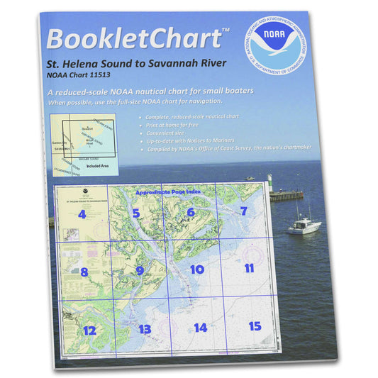 Paradise Clay CB11513 HISTORICAL NOAA Booklet Chart St. Helena Sound to Savannah River, Handy 8.5" x 11" Size. Paper Chart Book Designed for use Aboard Small Craft