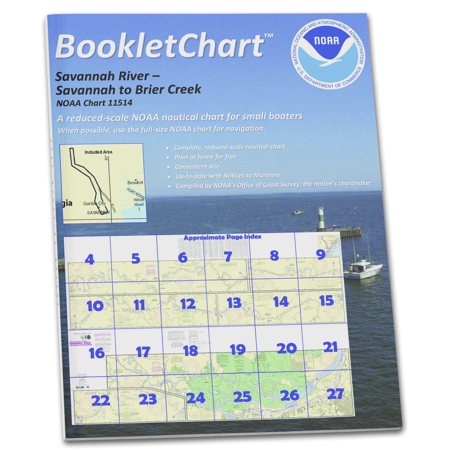 Paradise Clay CB11514 HISTORICAL NOAA Booklet Chart Savannah River Savannah to Brier Creek