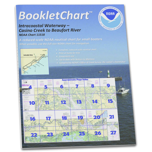 Paradise Clay CB11518 HISTORICAL NOAA Booklet Chart Intracoastal Waterway Casino Creek to Beaufort River