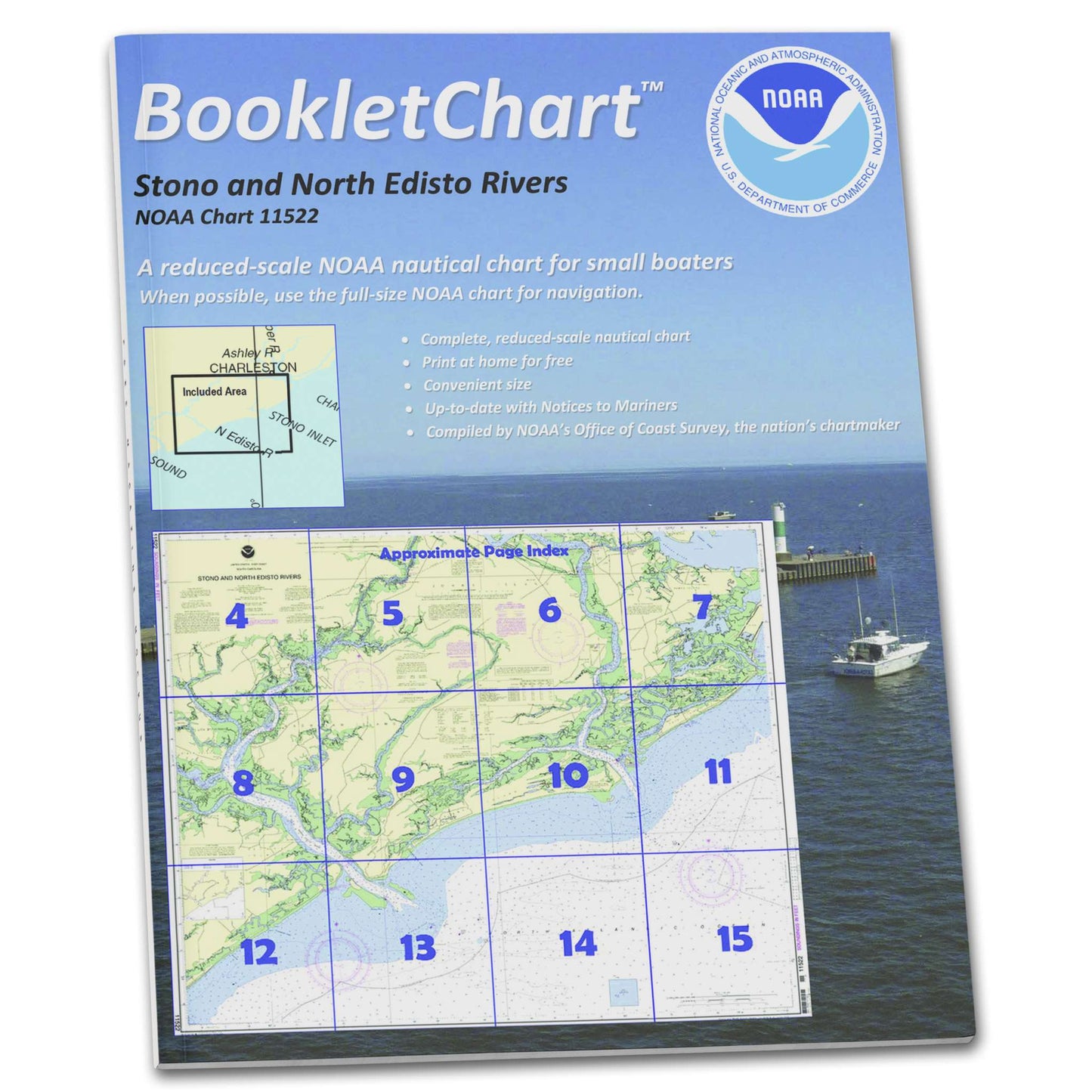 Paradise Clay CB11522 HISTORICAL NOAA Booklet Chart Stono and North Edisto Rivers