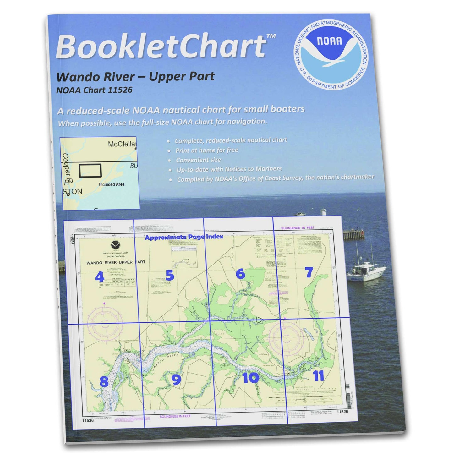 Paradise Clay CB11526 HISTORICAL NOAA Booklet Chart Wando River Upper Part