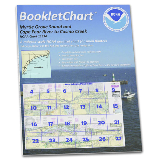 Paradise Clay CB11534 HISTORICAL NOAA Booklet Chart Intracoastal Waterway Myrtle Grove Sound and Cape Fear River to Casino.