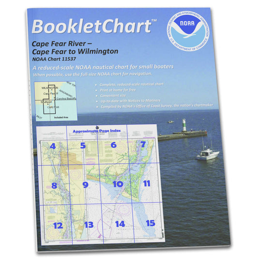 Paradise Clay CB11537 HISTORICAL NOAA Booklet Chart Cape Fear River Cape Fear to Wilmington, Handy 8.5" x 11" Size. Paper Chart Book Designed for use Aboard Small Craft