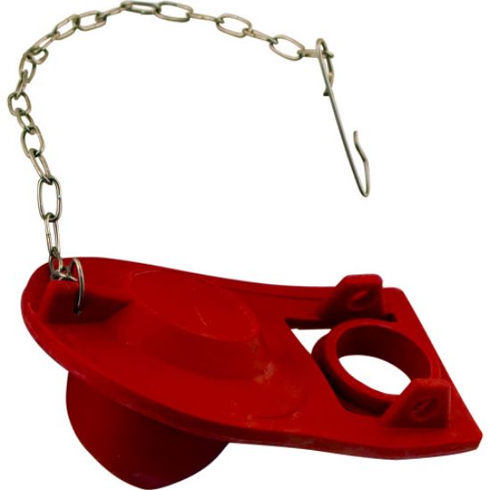 Jones Stephens C04006 2" Red Two-Way Toilet Flapper with Stainless Steel Chain