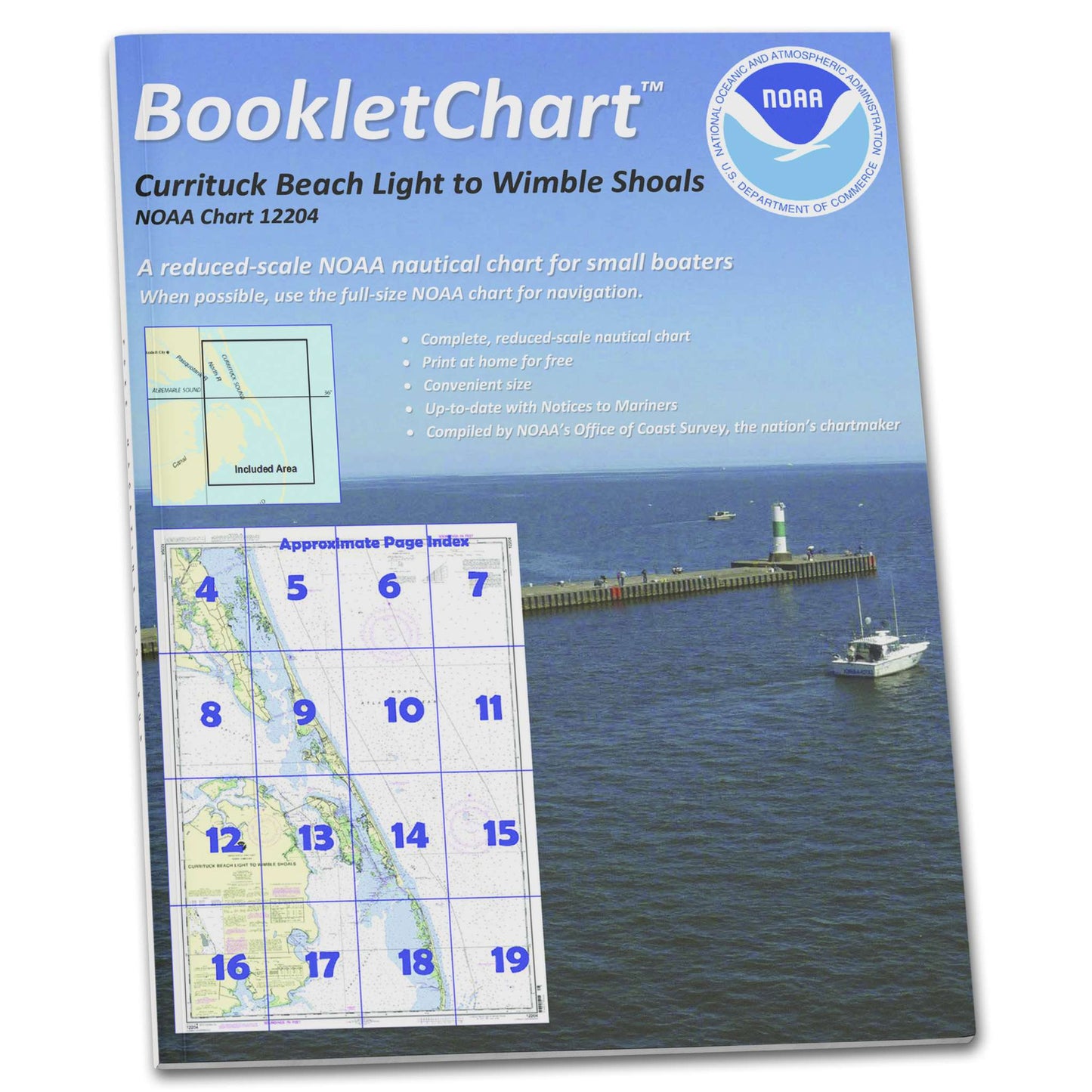 Paradise Clay CB12204 HISTORICAL NOAA Booklet Chart Currituck Beach Light to Wimble Shoals