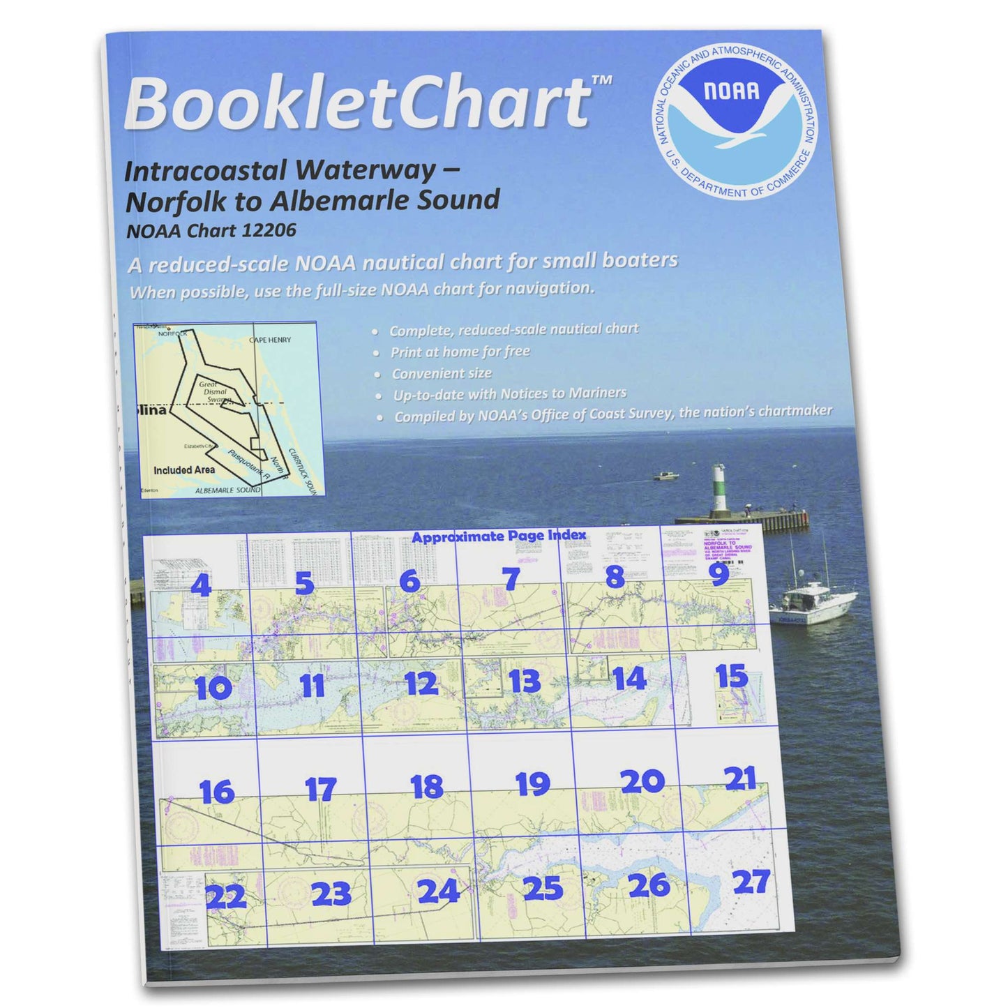Paradise Clay CB12206 HISTORICAL NOAA Booklet Chart Intracoastal Waterway Norfolk to Albemarle Sound via North Landing RIV.