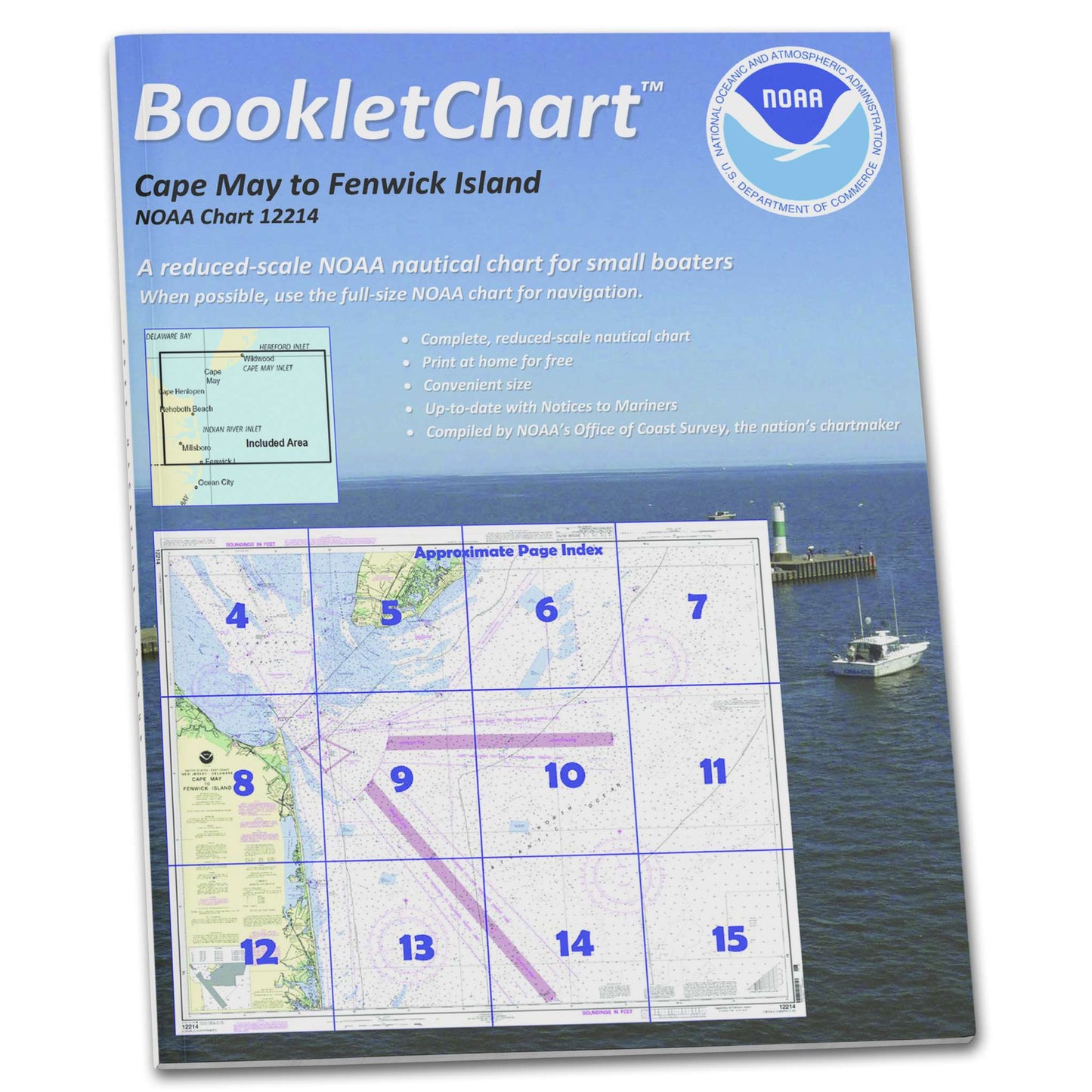 Paradise Clay CB12214 HISTORICAL NOAA Booklet Chart Cape May to Fenwick Island
