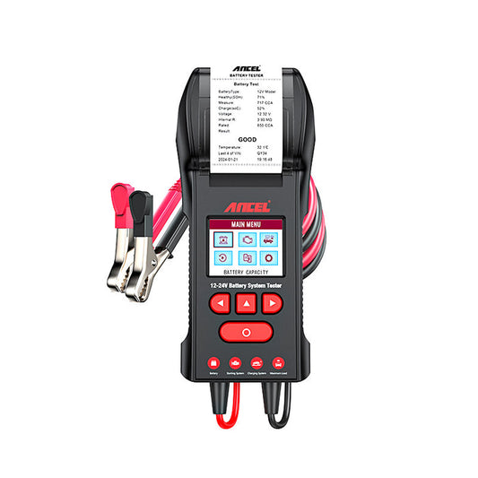 Ancel BST600 12V & 24V Car Battery Load Tester with Built-In Printer – Professional Automotive Analyzer