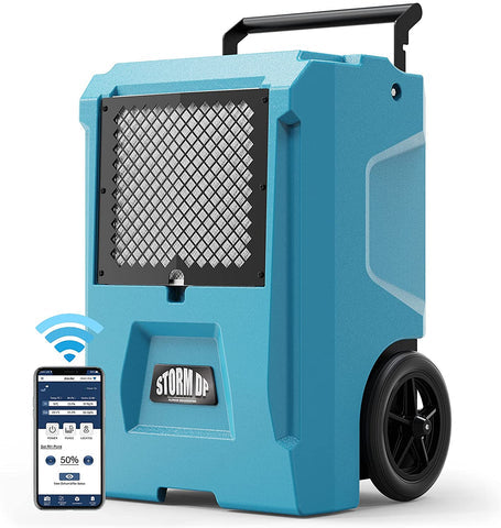 AlorAir Storm DP Single -Voltage APP Control 110 PPD Commercial Dehumidifiers for Garage,Basements, Flood Repair - Blue