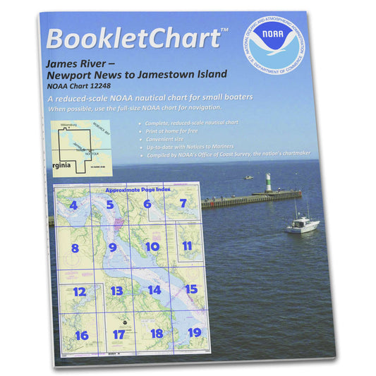 Paradise Clay CB12248 HISTORICAL NOAA Booklet Chart James River Newport News to Jamestown Island; Back River and College C.