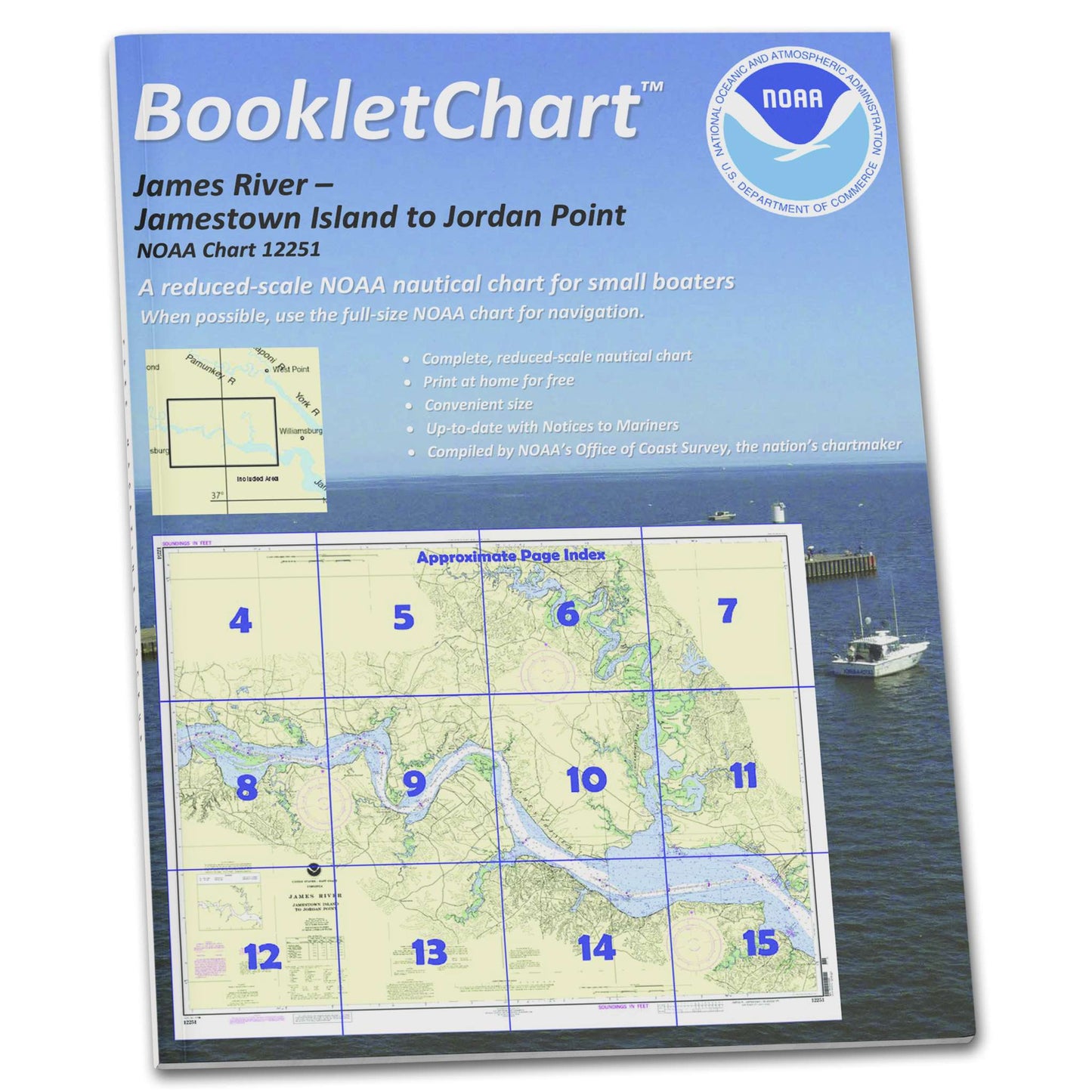 Paradise Clay CB12251 HISTORICAL NOAA Booklet James River Jamestown Island to Jordan Point