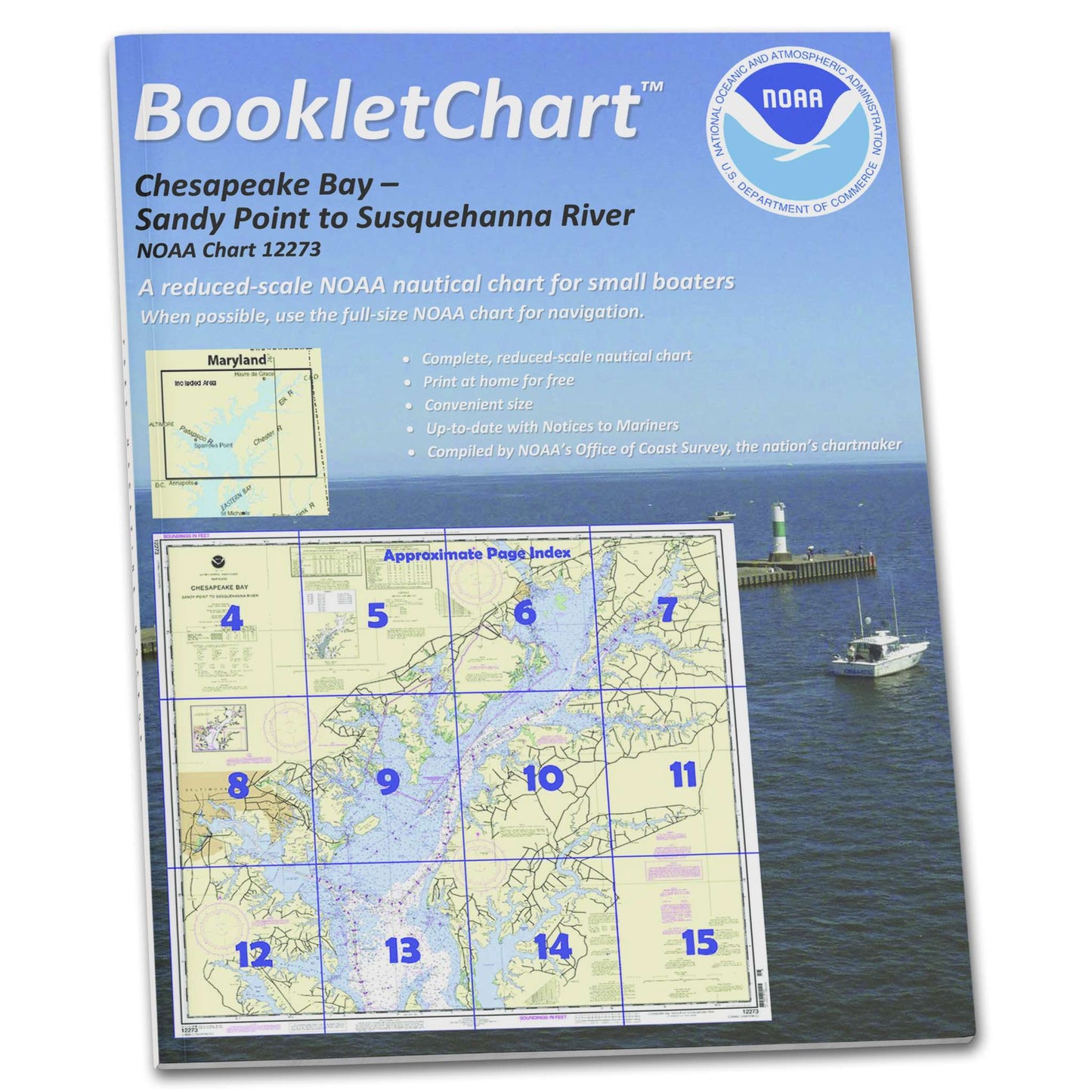 Paradise Clay CB12273 HISTORICAL NOAA Booklet Chart Chesapeake Bay Sandy Point to Susquehanna River
