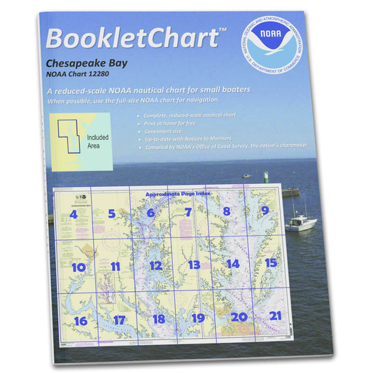 Paradise Clay CB12280 HISTORICAL NOAA Booklet Chart Chesapeake Bay, Handy 8.5" x 11" Size. Paper Chart Book Designed for use Aboard Small Craft