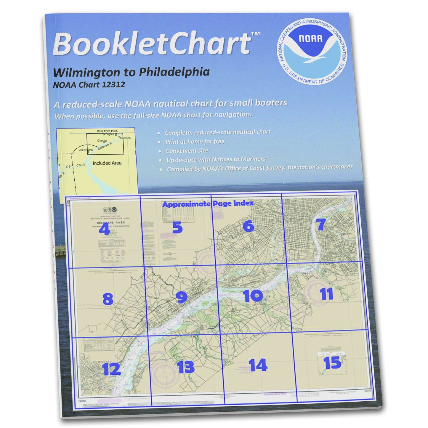 Paradise Clay CB12312 HISTORICAL NOAA Booklet Chart Delaware River Wilmington to Philadelphia