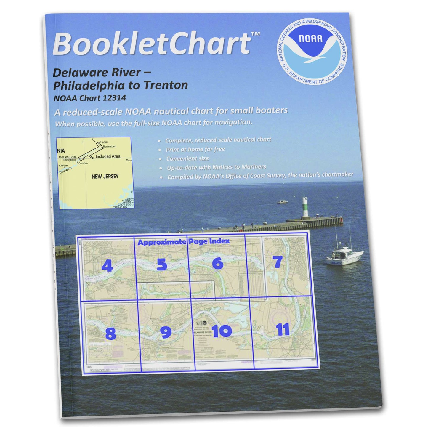 Paradise Clay CB12314 HISTORICAL NOAA Booklet Chart Delaware River Philadelphia to Trenton