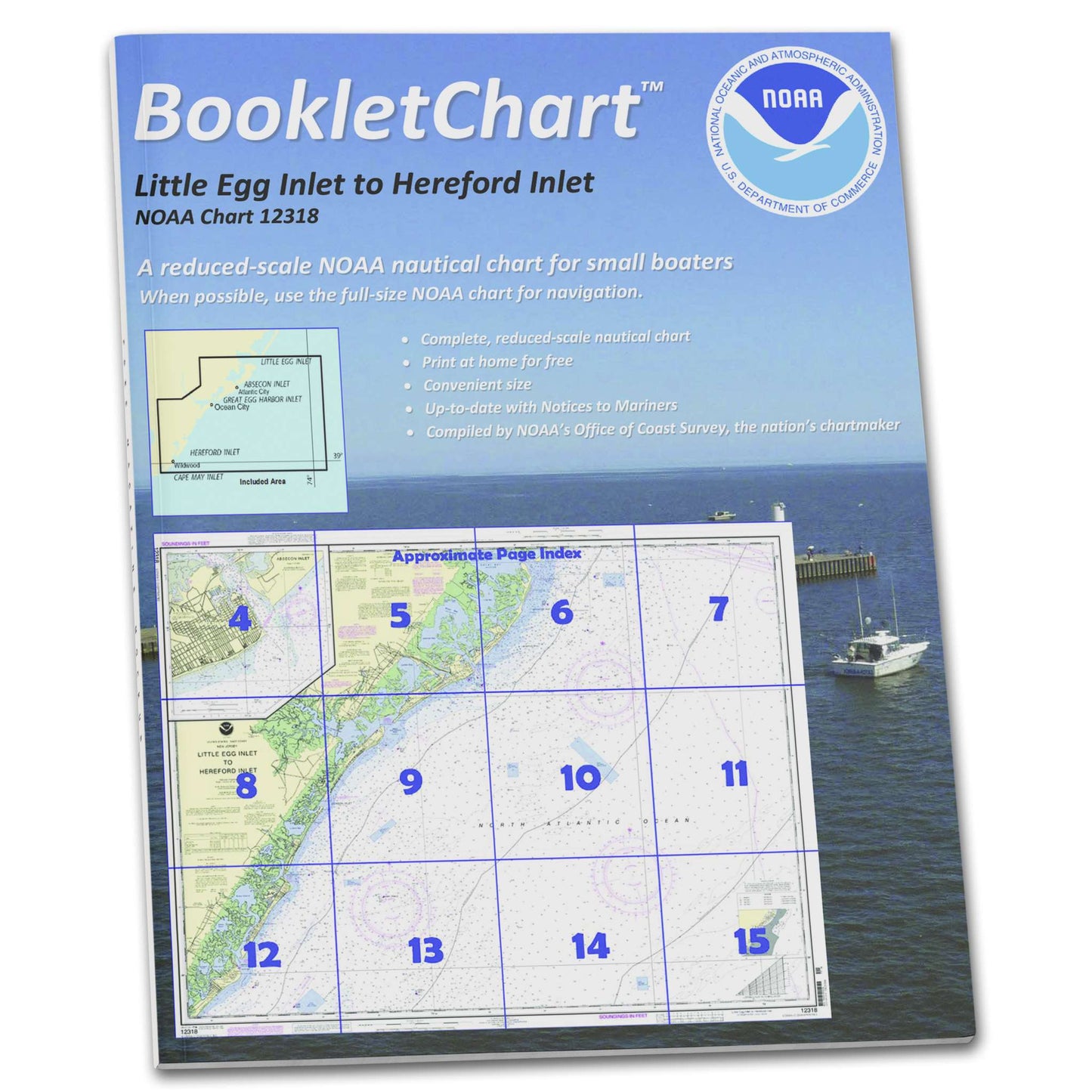Paradise Clay CB12318 HISTORICAL NOAA Booklet Chart Little Egg Inlet to Hereford Inlet;Absecon Inlet
