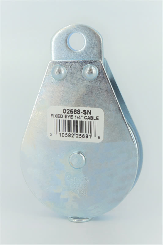 Block Division 02568-SN 2-1/2″ Fixed Eye Pulley Block, Snatch Pin, 3/16″ Rope